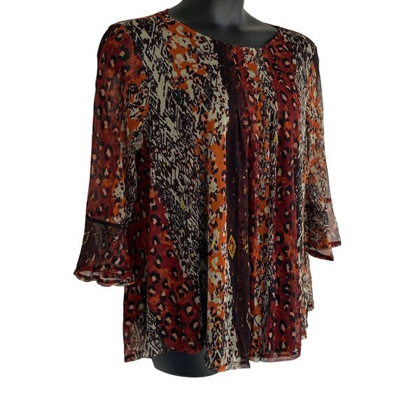 Womens Cocomo Bell Sleeve Paisley print blouse - Picture 2 of 9